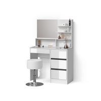SCHMINKTISCH Imola Weiß 140 cm mit Hocker - Weiß, Holzwerkstoff (140/75/40cm) - Livinity®