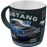 KAFFEETASSE 330 ml Ford Mustang 1969 Mach 1 Blue - Multicolor, Keramik (0.33L) - Nostalgic-Art
