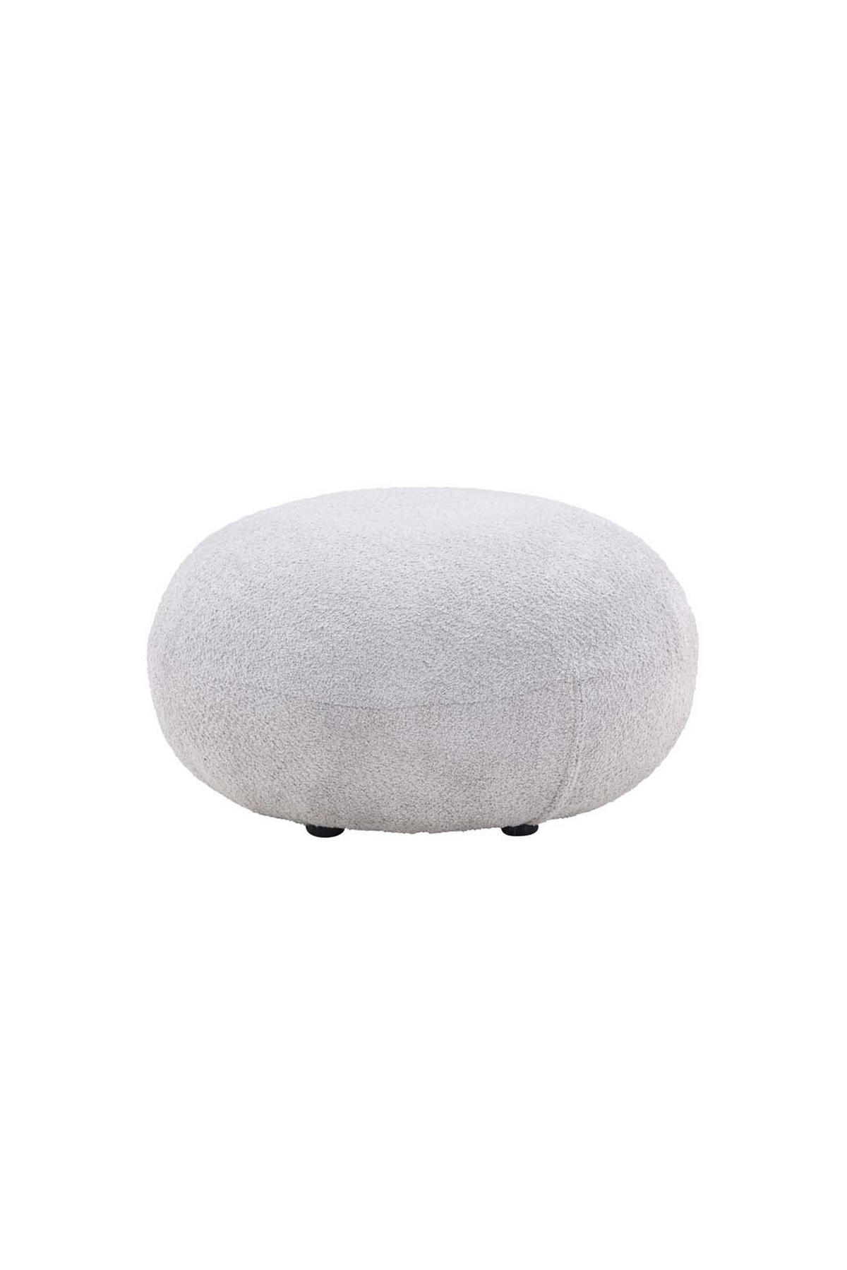 POUF, Bologna, Grau, Kunstfell, 74 x 74 x 40 cm - Grau, Textil/Fell (74/40/74cm) - ebuy24