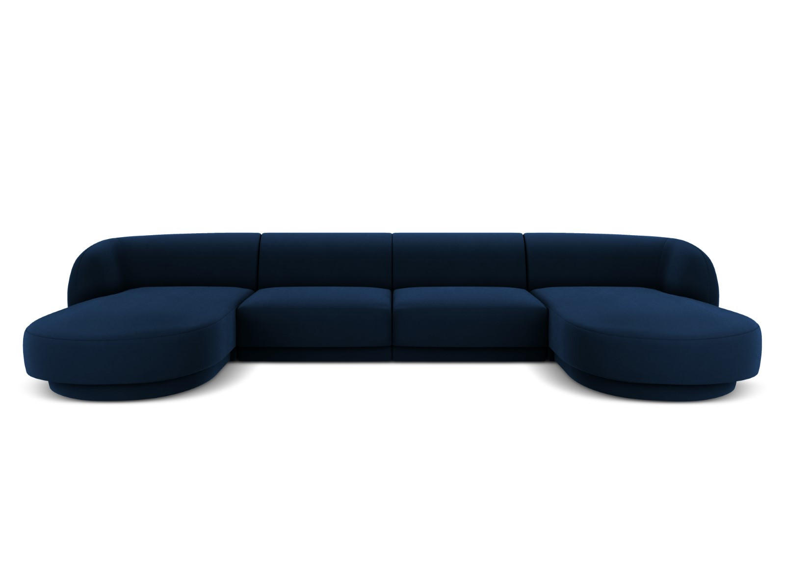 PANORAMASOFA Miley aus Samt königsblau 5 Sitzplätze - Blau, Textil (156/70/330cm) - Micadoni