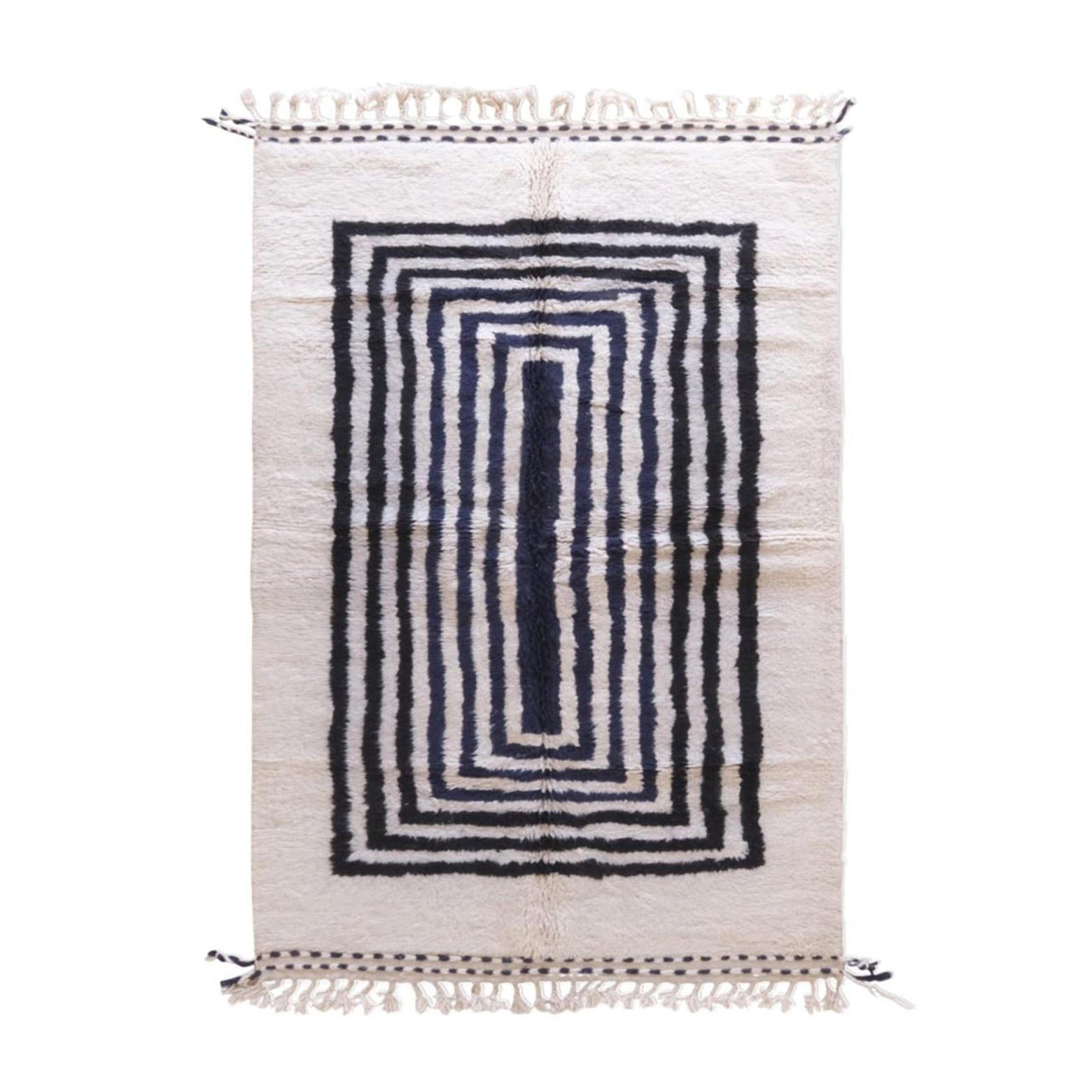 BERBERTEPPICH modern Wolle 175x 268 cm - Schwarz, Naturmaterialien (175/268cm) - AFK Living