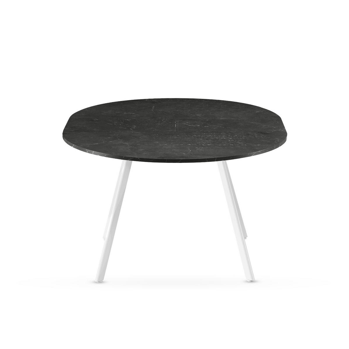 ESSTISCH LIV 120-150/120/76 cm Rund Marmor-Schwarz - Anthrazit/Weiß, Holzwerkstoff (120/120/76cm) - B&D Home