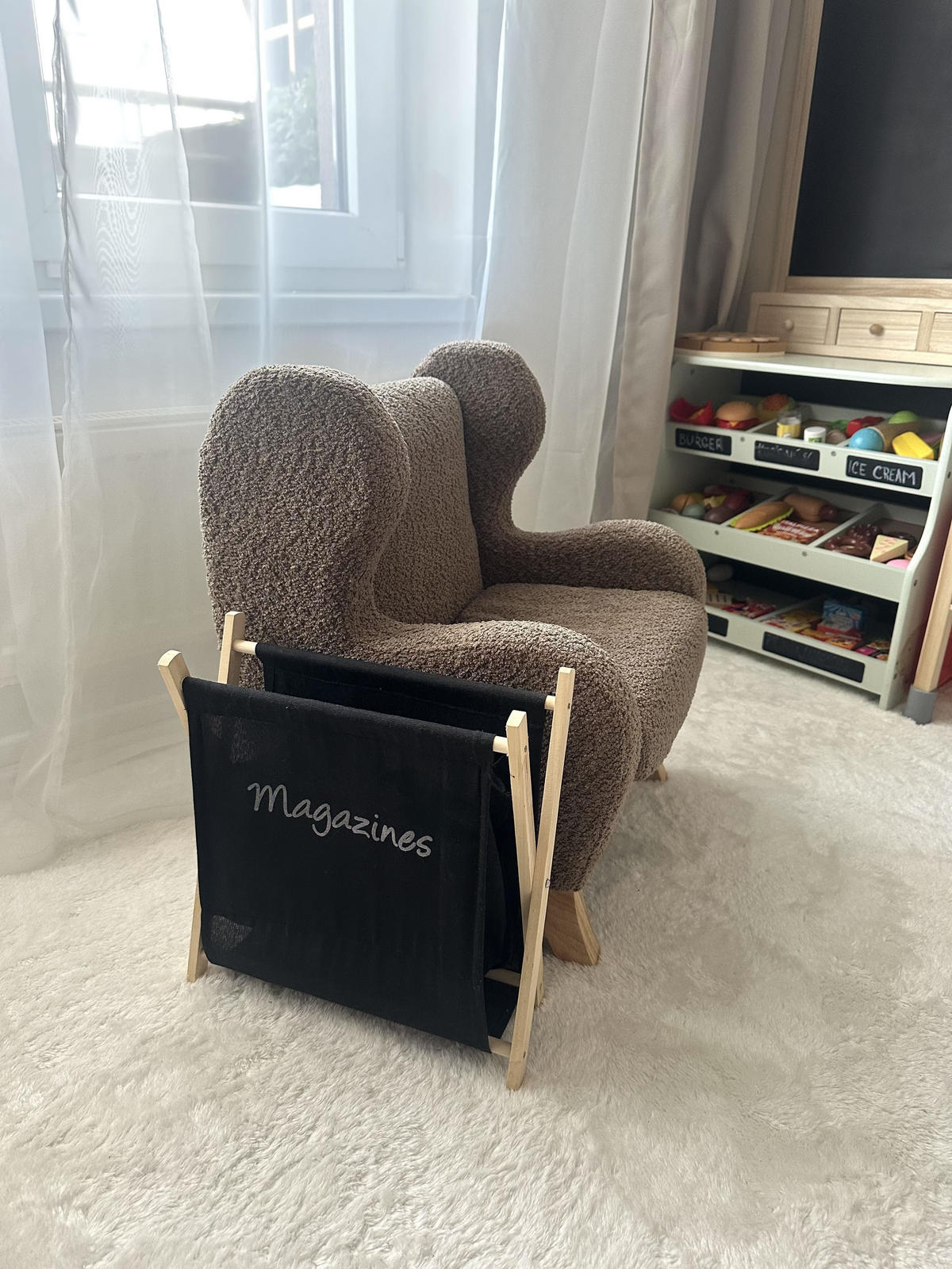 FOTOLIU PENTRU COPII maro Farum - maro, material textil (45/55/41cm) - Beliani