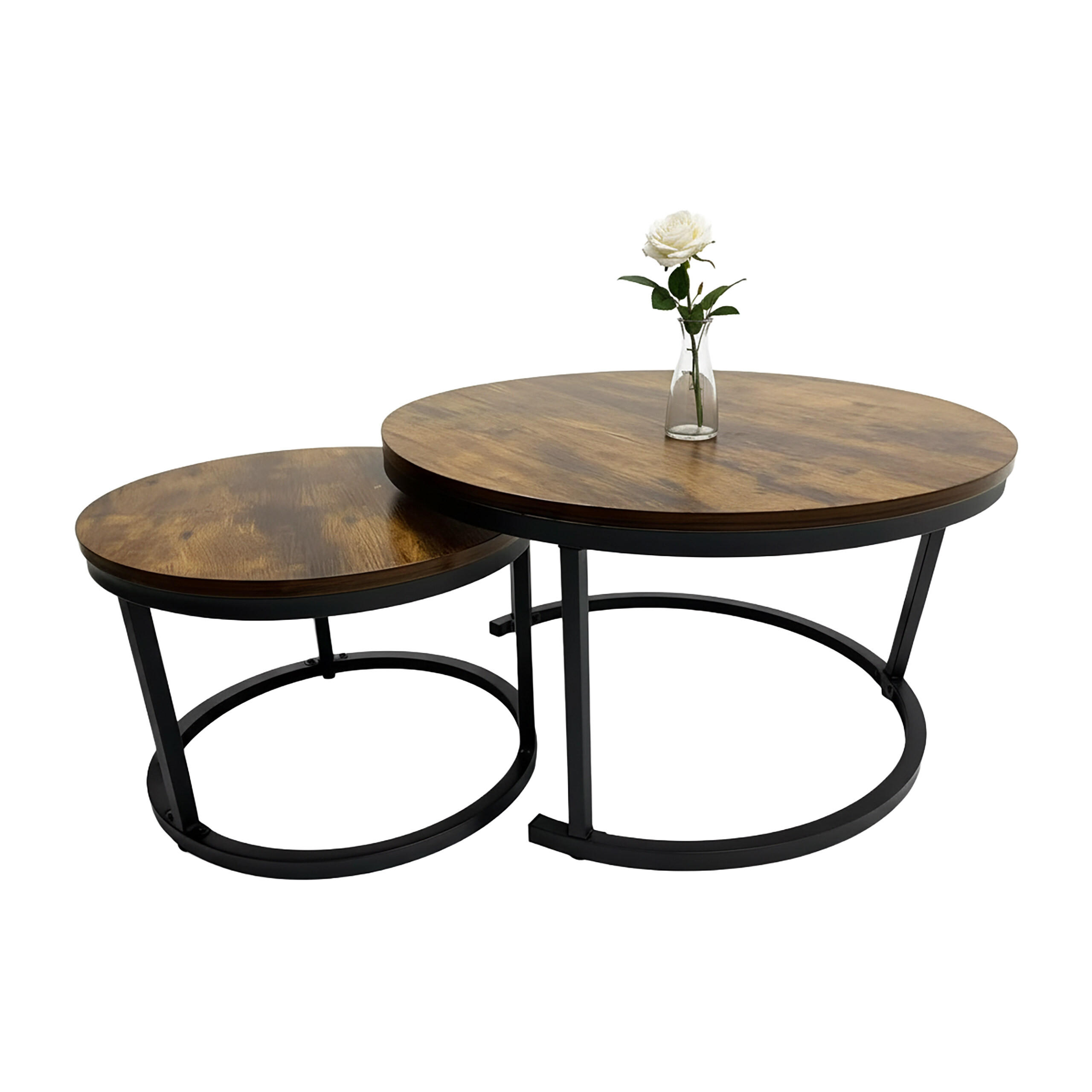 2-TLG.SATZTISCH-SET - Multicolor, Holzwerkstoff/Kunststoff (70/70/45cm) - Relaxdays