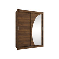 SCHWEBETÜRENSCHRANK Wika 150 cm mit Schubladen - Silberfarben/Nussbaumfarben, Holzwerkstoff/Kunststoff (150/200/62cm) - MIRJAN24