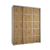 SCHWEBETÜRENSCHRANK 235,2/200/60 3-türig - Silberfarben/Weiß, Holz/Metall (200/235/60cm) - Abiks Möbel