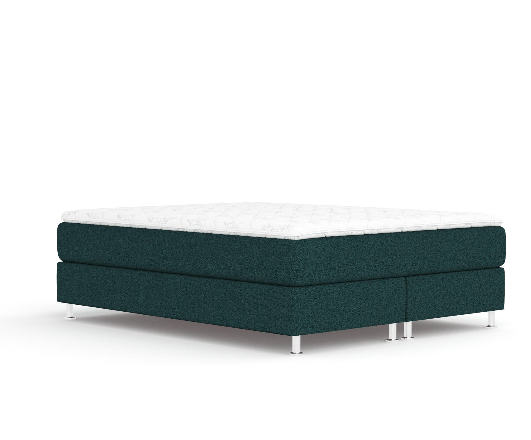 BOXSPRINGBETT Sub Grün 180/200 cm mit Latex-Topper - Silberfarben/Grün, Holz/Holzwerkstoff (180/200cm) - Maison de Reve