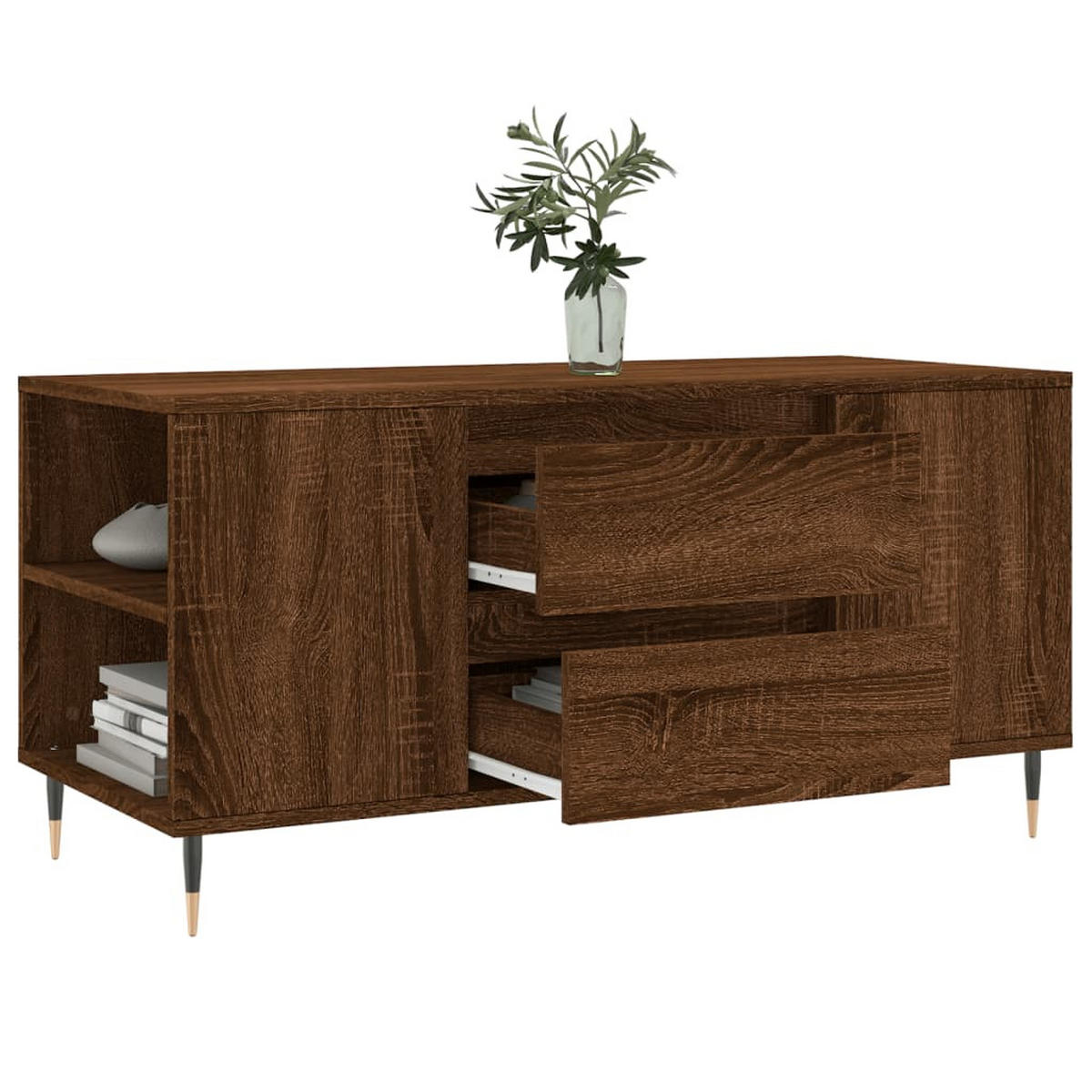 COUCHTISCH Braun Eichen-Optik 102x44,5x50 cm Holzwerkstoff - Braun, Holzwerkstoff (102/44.5/50cm) - furnicato