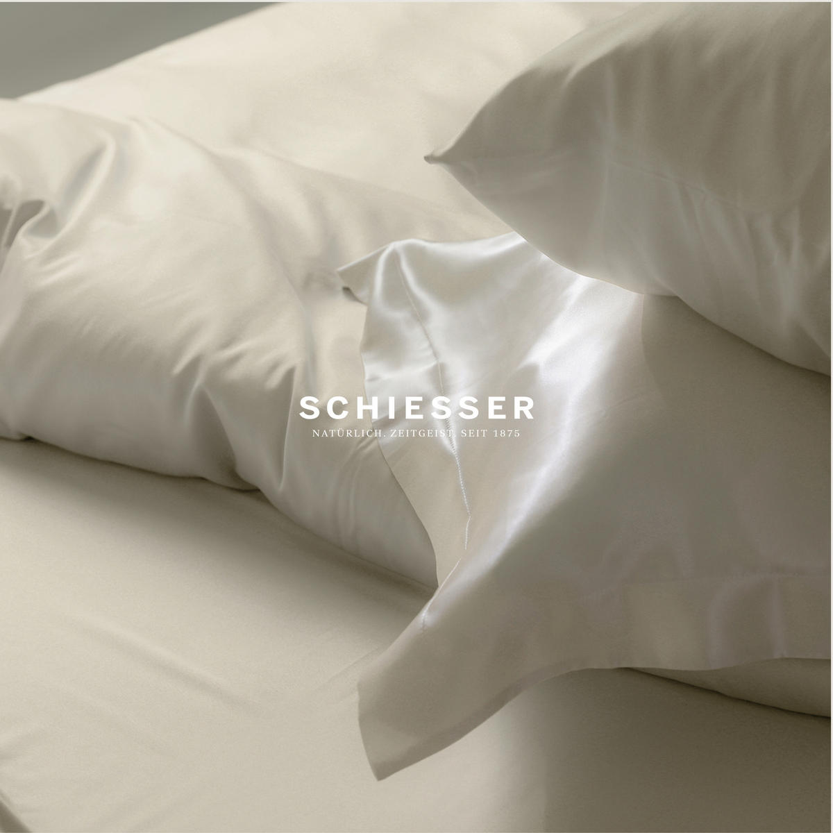 KISSENHÜLLENSET Ella - Baumwollsatin - 2-teilig - 40 x 80 cm - Perlmutt - Creme, Textil (40/80cm) - SCHIESSER