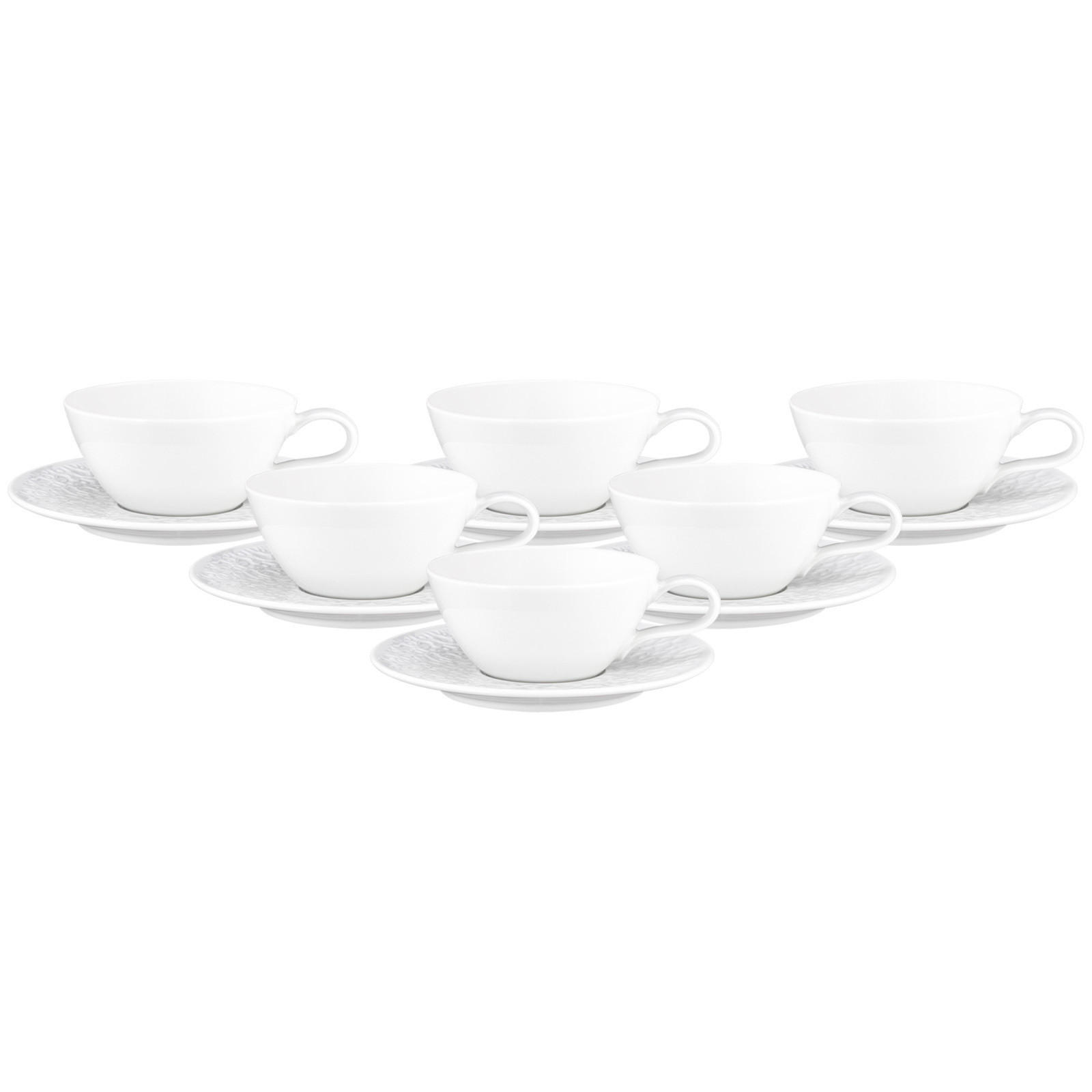 TEETASSEN MIT UNTERTASSEN Nori Home weiß 280 ml 6er Set - Weiß, Keramik (0.28L) - Seltmann Weiden