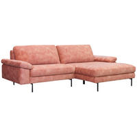 SOFA VISAO Pink Velvet - Pink/Schwarz, Textil (236/86/160cm) - KAWOLA