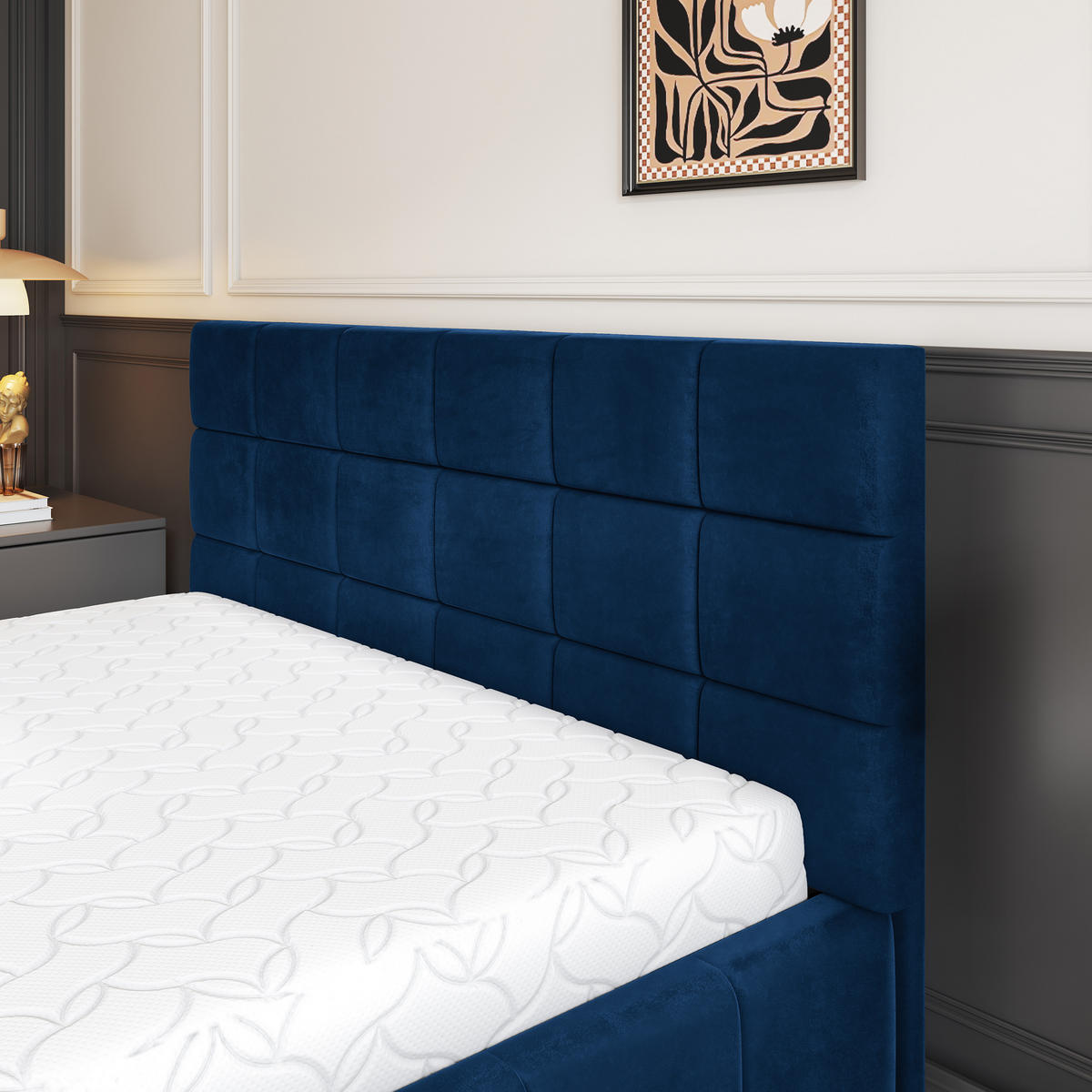 POLSTERBETT VERTO 160x200 cm mit Bettkästen - Blau - Blau, Holz (160/200cm) - MASSENO