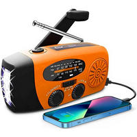 RADIO – NOAA AM/FM – Handkurbel-Generator / LED-Taschenlampe / 2000-mAh-Powerbank – Orange - Orange, Kunststoff (12.7/4.57/6cm) - DCA