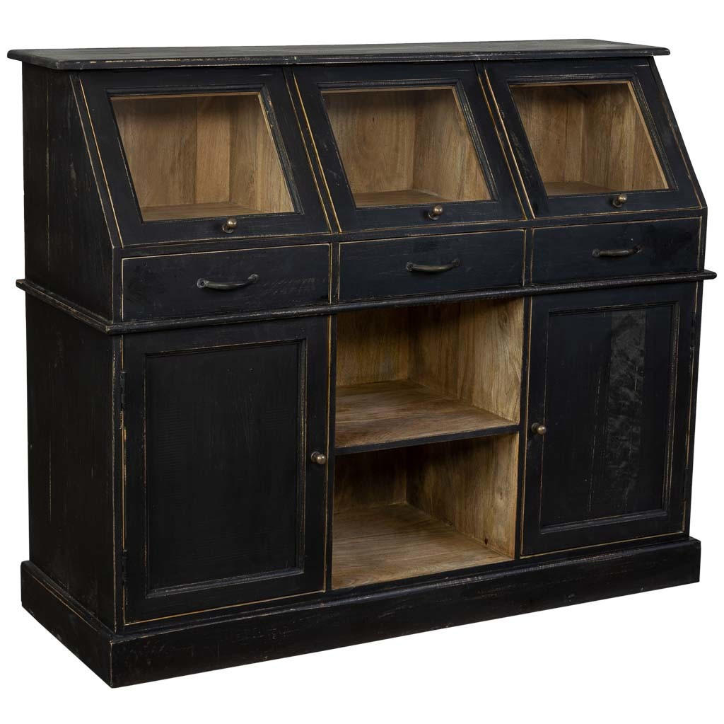 SIDEBOARD aus Holz 129x45x106 cm - Schwarz, Holz (129/106/45cm) - Wanderlust