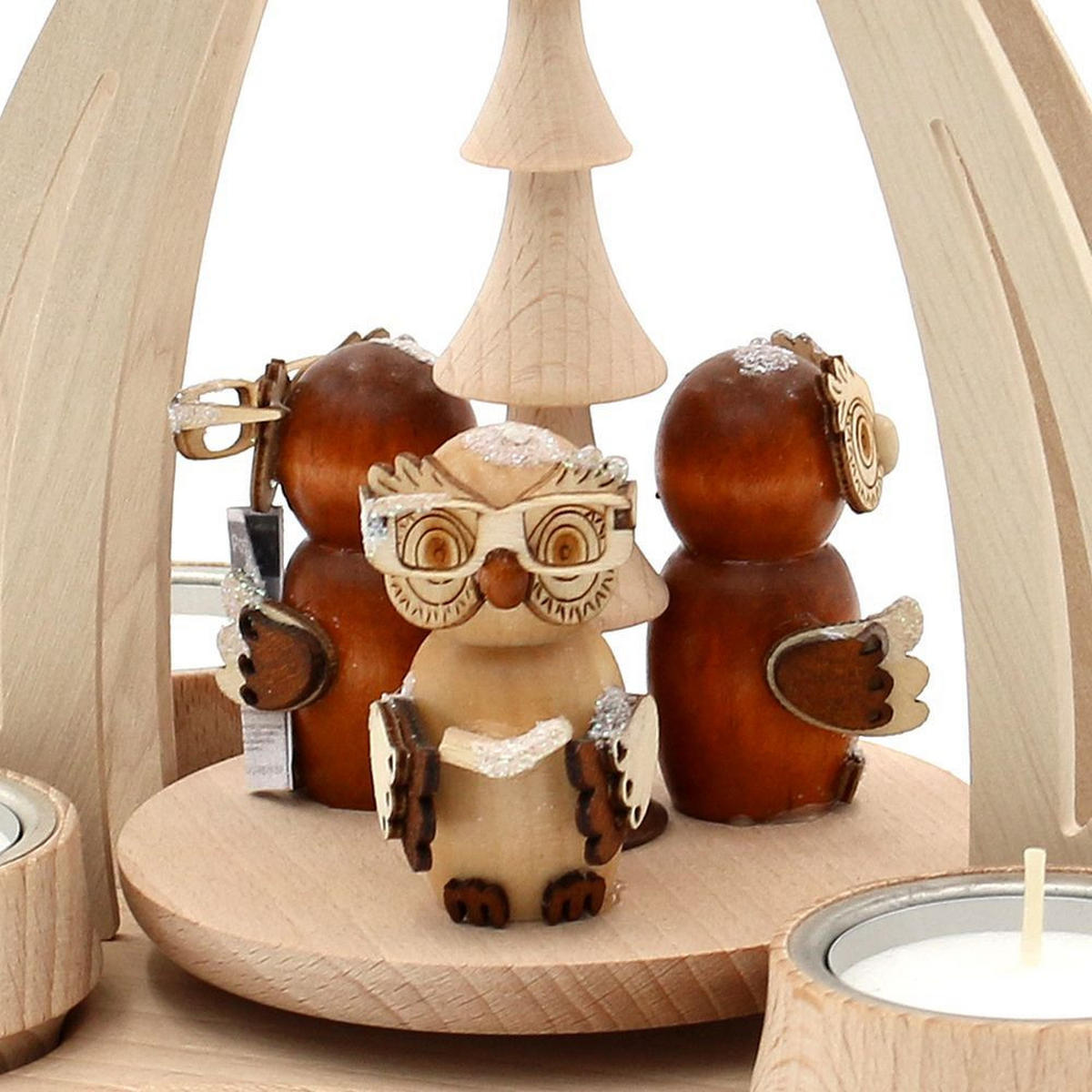 TISCH-PYRAMIDE Eulenwald 14/18/24 cm - Multicolor, Holz (0.1/24/0.1cm) - Dekoteam24