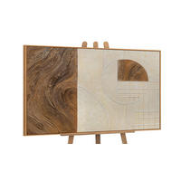GEMÄLDE Linien und Kreise Schattenfugenrahmen Eichefarben 140x100 cm - Eichefarben, Holz (140/100cm) - YS-art gallery