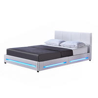 LED BETT ASTEROID - Weiß, 160 x 200 cm - Weiß, Kunststoff - Home Deluxe