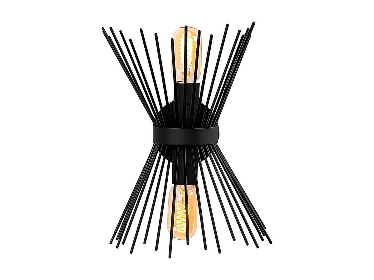 WANDLAMPE - 23 x 16 - metall - schwarz Kirpi - Schwarz, Metall (23/33/16cm) - Vente-Unique