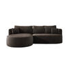 ECKSOFA FIORE L-förm Moderne Ausziehbare Schlaf-Funktion, automatischer Auffaltung, lose Rückenkissen freistehend LINKS 284x183x82cm Brown - Braun, Holz/Textil (183/284cm) - DomoHome
