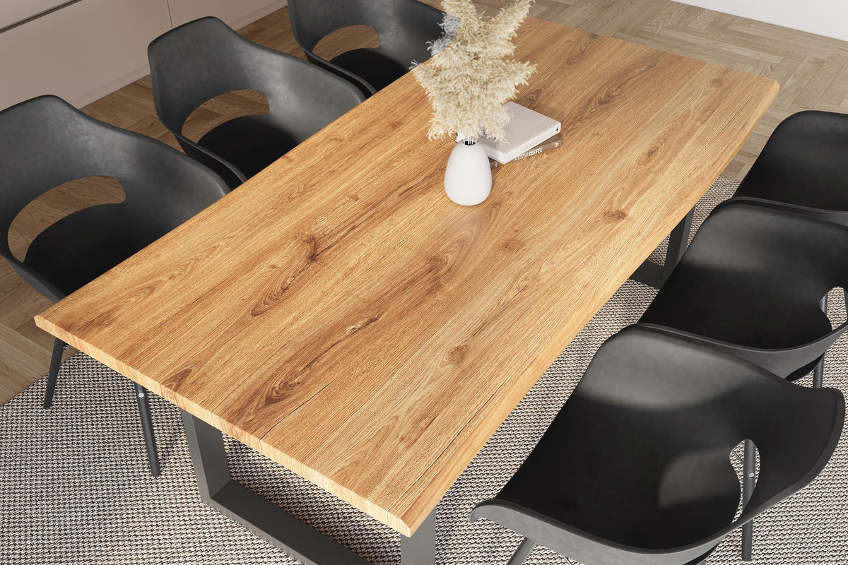 ESSTISCH JULIUS U - Wildeiche/Eichefarben, Holz (100/200/77cm) - SAM