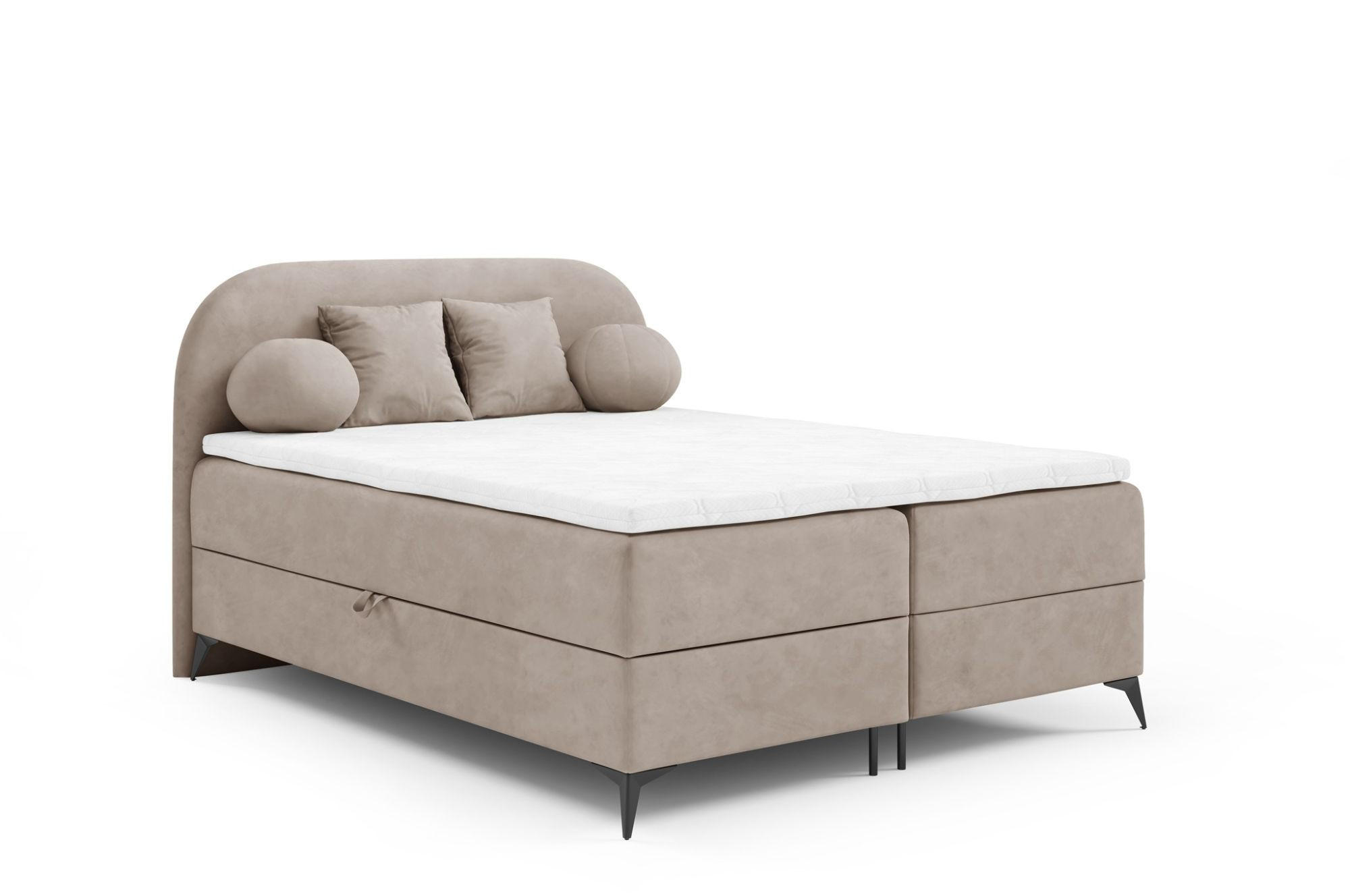 Thumbnail - Fun Möbel Boxbett, Beige, Textil, 180x200 cm, Schlafzimmer, Betten, Boxspringbetten