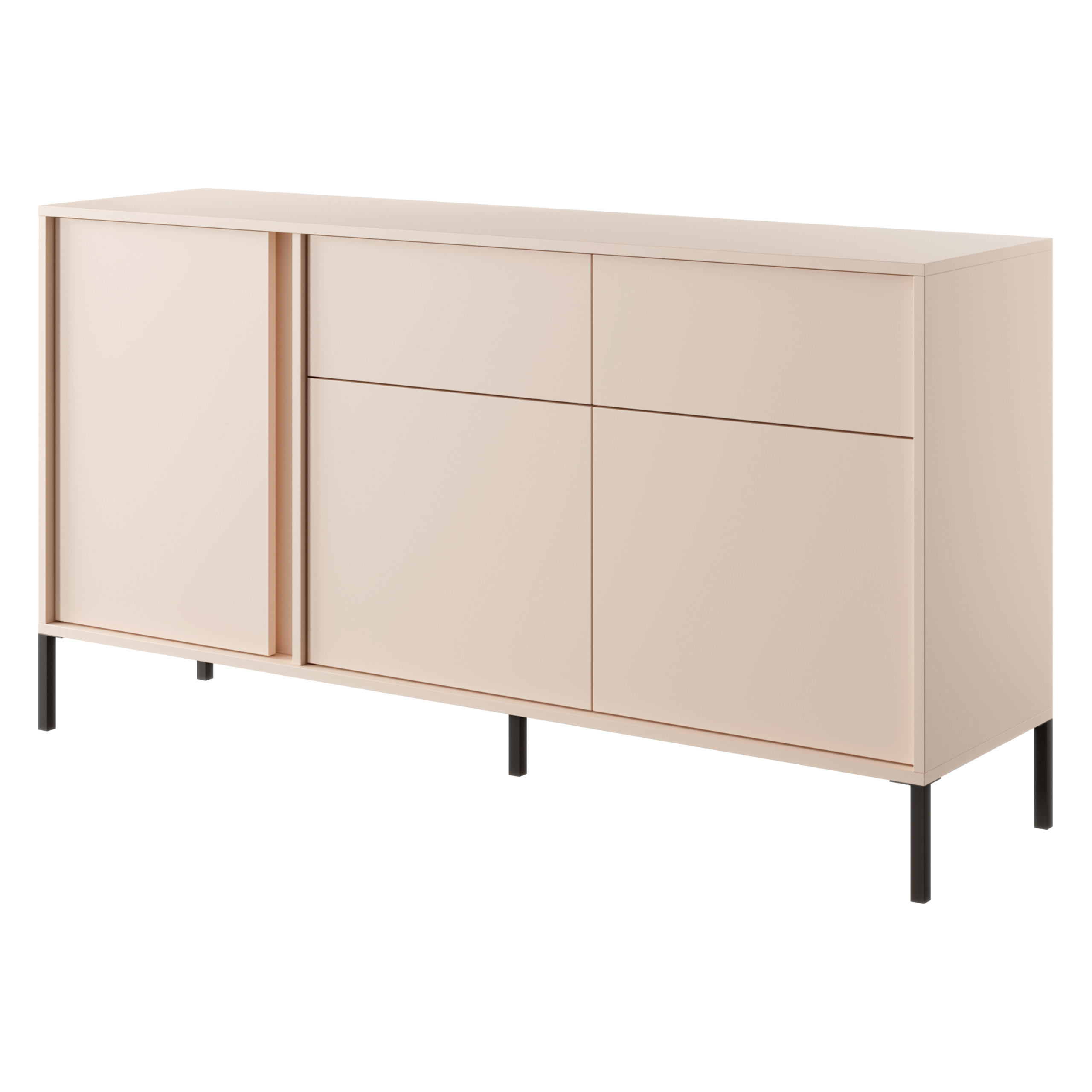SIDEBOARD DASTINO 153/81/40 cm mit 2 Schubladen und 3 Türen Beige - Beige, Holzwerkstoff (153/81/40cm) - MASSENO