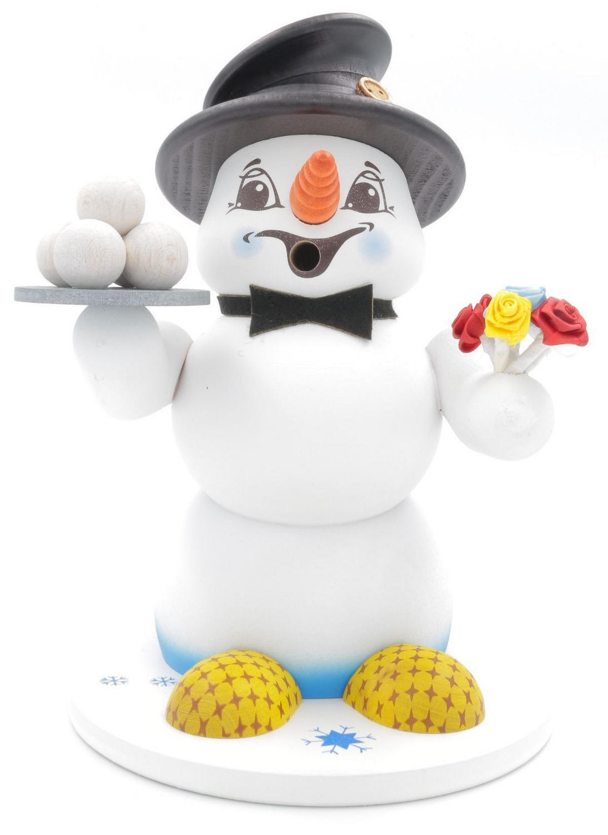 RAUCHFIGUR Schneemann Weiß GenTeelichtereman 19 cm - Multicolor, Holz (15/19/0.1cm)