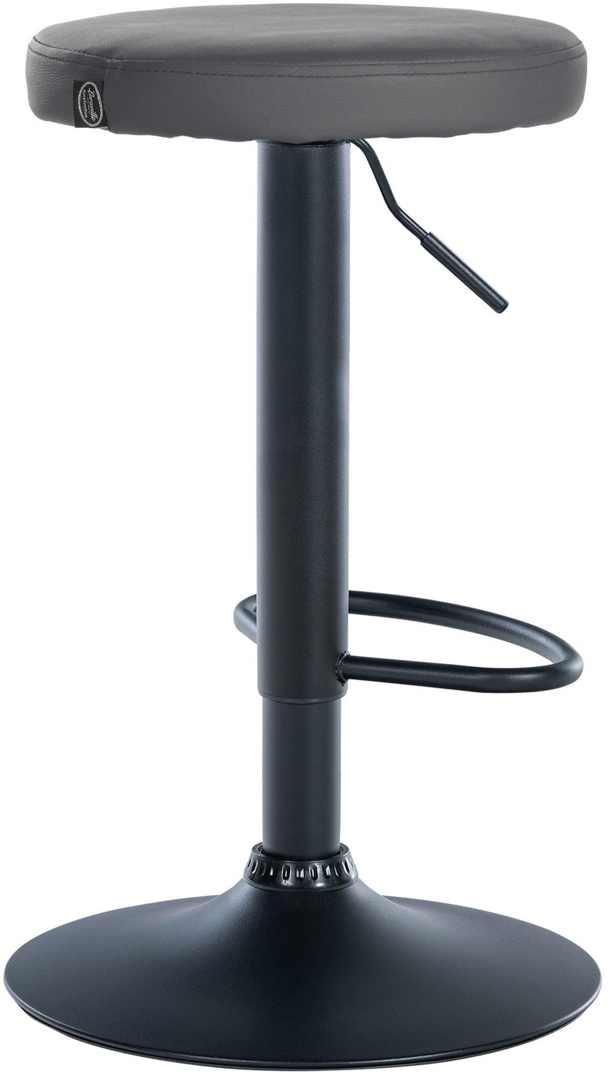 BARHOCKER 2er Set Pontius Kunstleder schwarz grau - Schwarz/Grau, Kunststoff/Metall (38.5/81/38.5cm) - TPFLiving