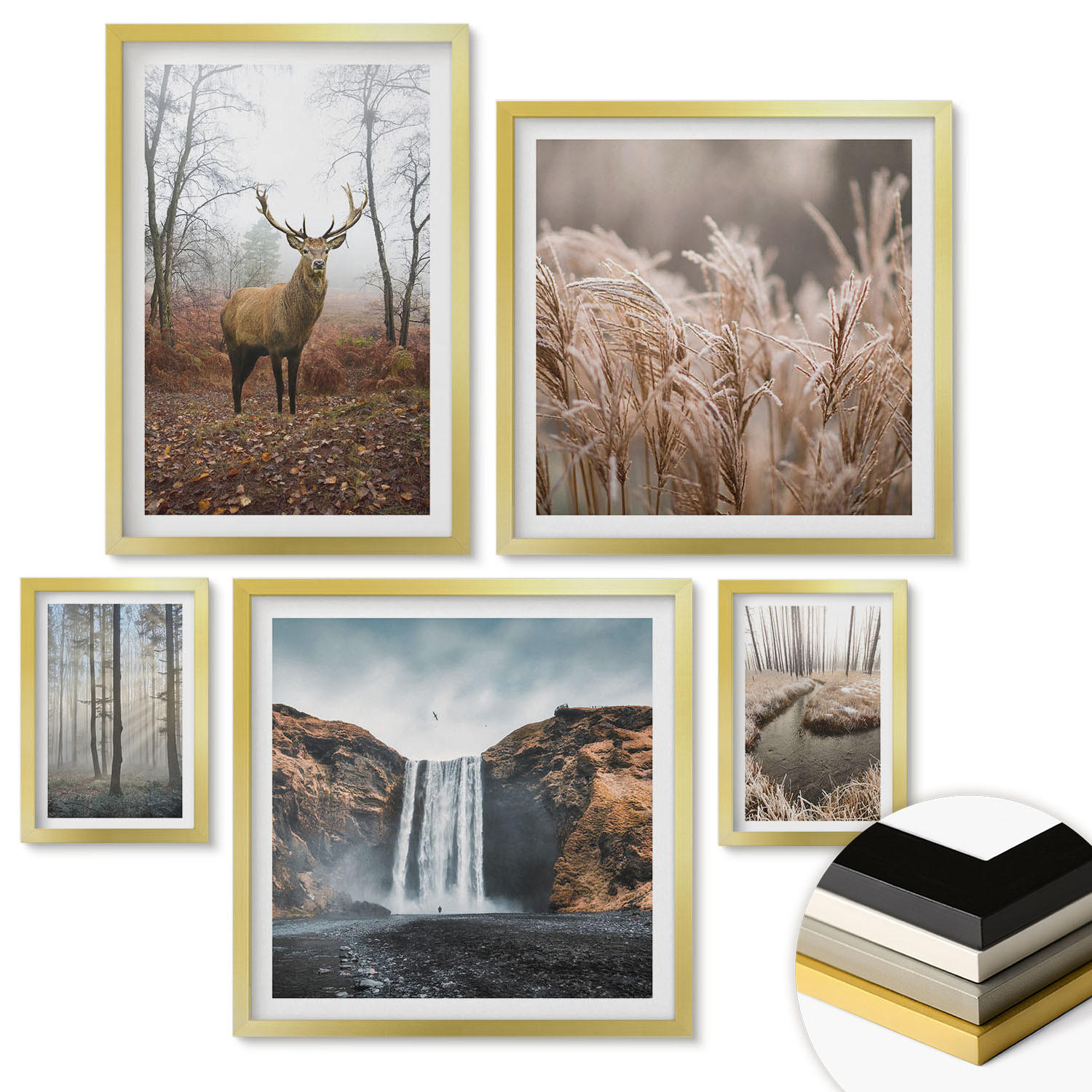 ArtPrintCave Wandbilder Gold 40x60 cm