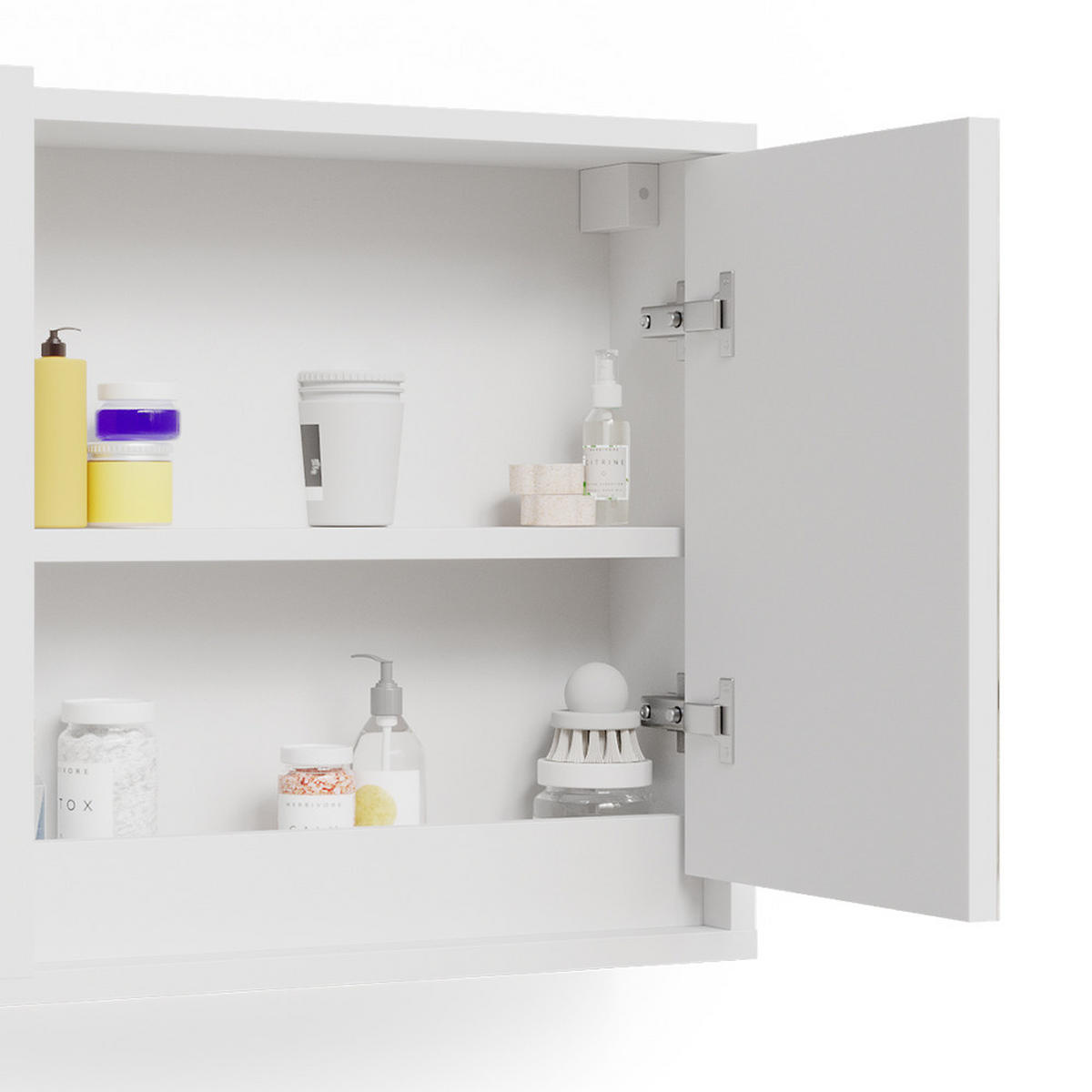 BADSPIEGELSCHRANK Mila Weiß 55 x 45 cm - Weiß, Holzwerkstoff (55/45/14cm) - Vicco