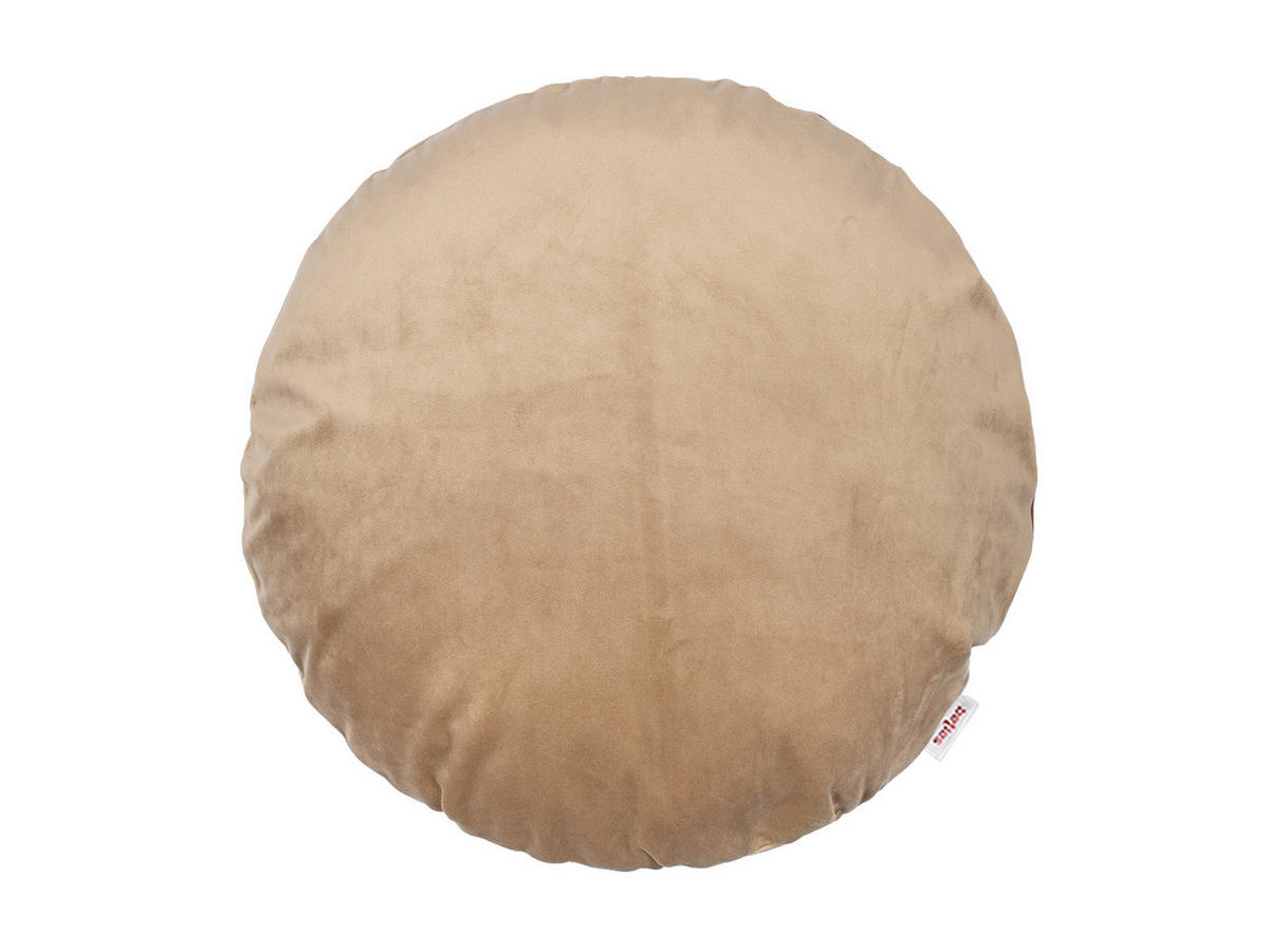 KISSENHÜLLE Rund Samt&Sonders braun-beige 40 cm Ø - Beige, Textil (40/40cm) - beties Heimtextil