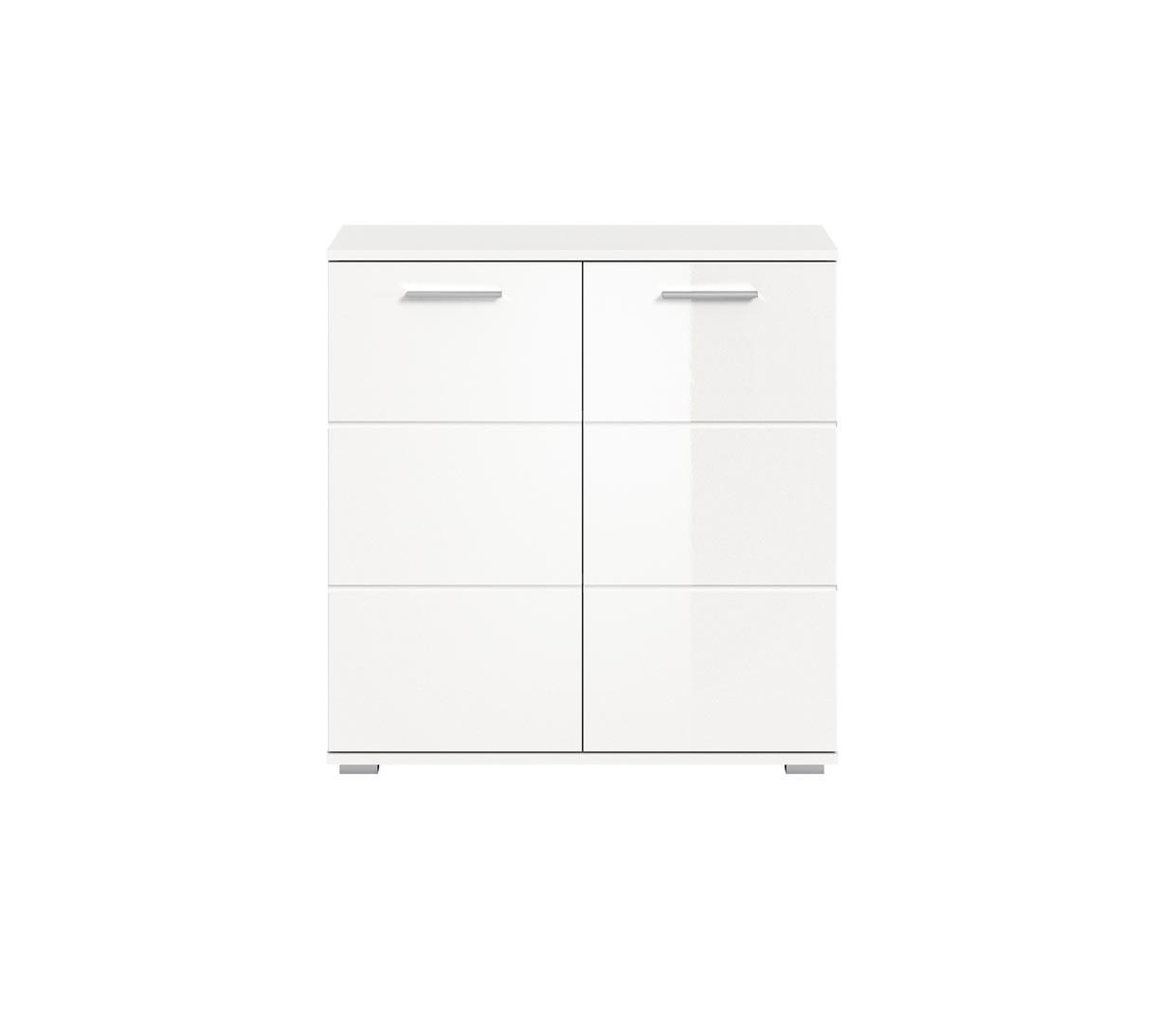 SIDEBOARD weiß - Silberfarben/Weiß, Holzwerkstoff/Kunststoff (80/83/37cm) - ebuy24