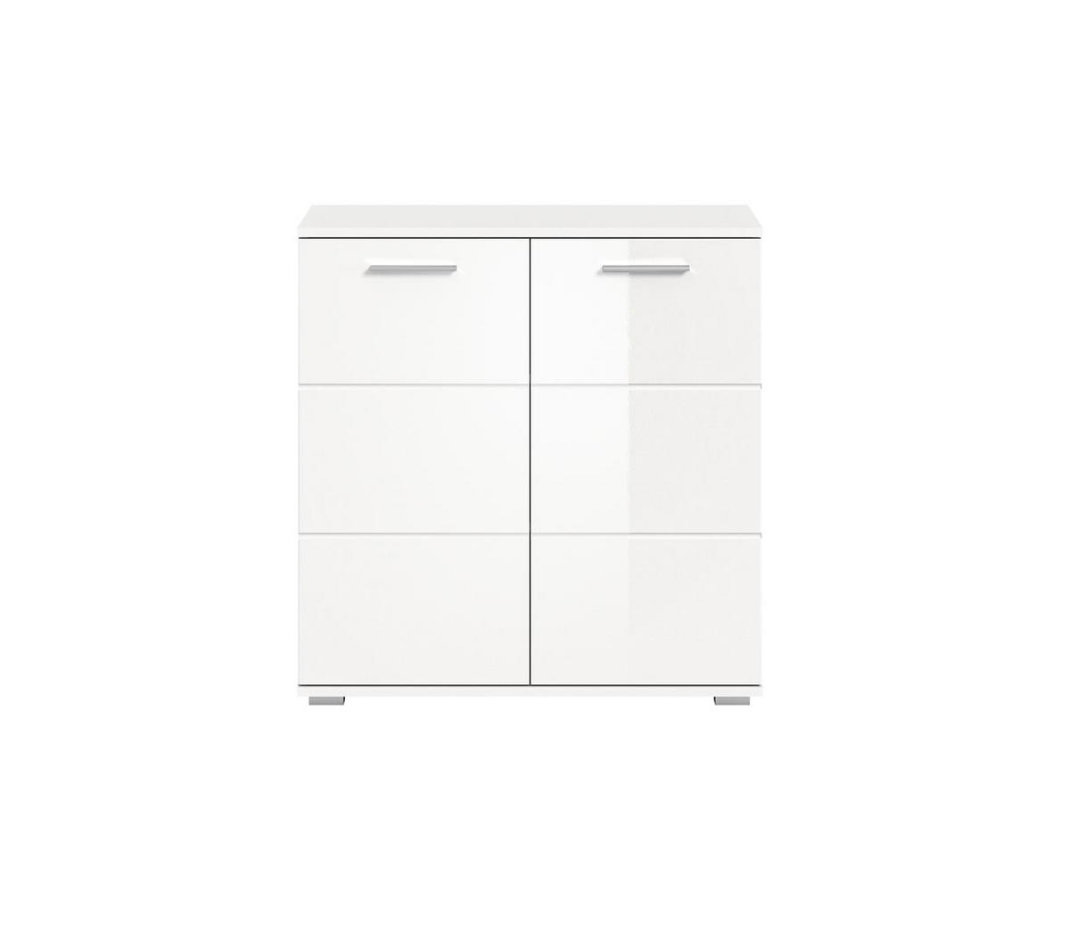 SIDEBOARD weiß - Silberfarben/Weiß, Holzwerkstoff/Kunststoff (80/83/37cm) - ebuy24