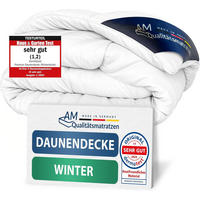 AM Qualitätsmatratzen Premium Winter Daunen Bettdecke Made in Germany aus 100% Daunen 155x220cm - Weiß, Textil (180/190cm) - AM Qualitätsmatratzen
