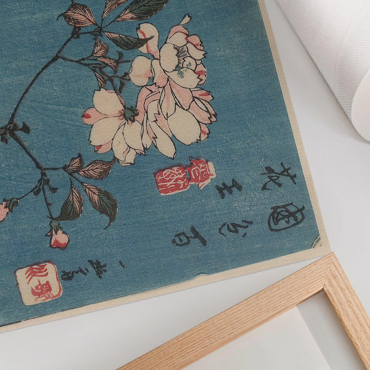 POSTER - 29x21 cm (A4) - Utagawa Hiroshige - Holzschnitt - Blau, Textil (29.7/21/0.1cm) - TULUP