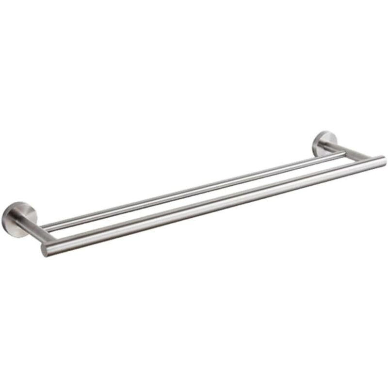 HANDTUCHSTANGE , wandmontierter Handtuchhalter, 60 cm - Silberfarben, Metall (15.5/5/61cm) - BELZ