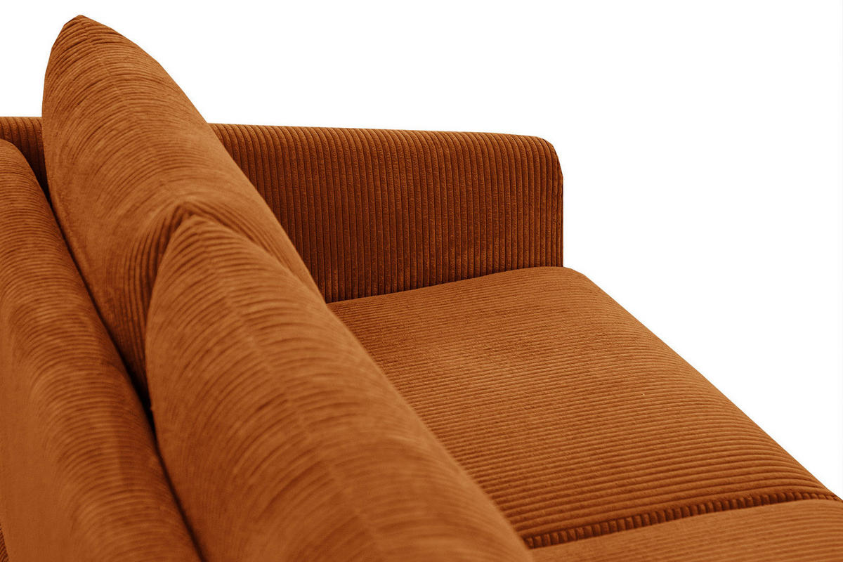 ECKSOFA VILT 4-Sitzer, orange - Schwarz/Orange, Holzwerkstoff/Textil (156/255cm) - Courtois Laville