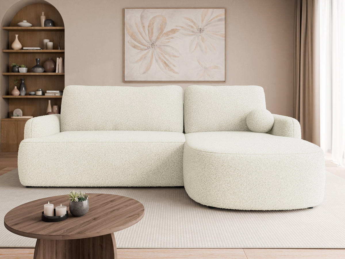 ECKSOFA Loridu, Seite: Rechts - Schwarz/Naturfarben, Holz/Kunststoff (250/174cm) - MIRJAN24