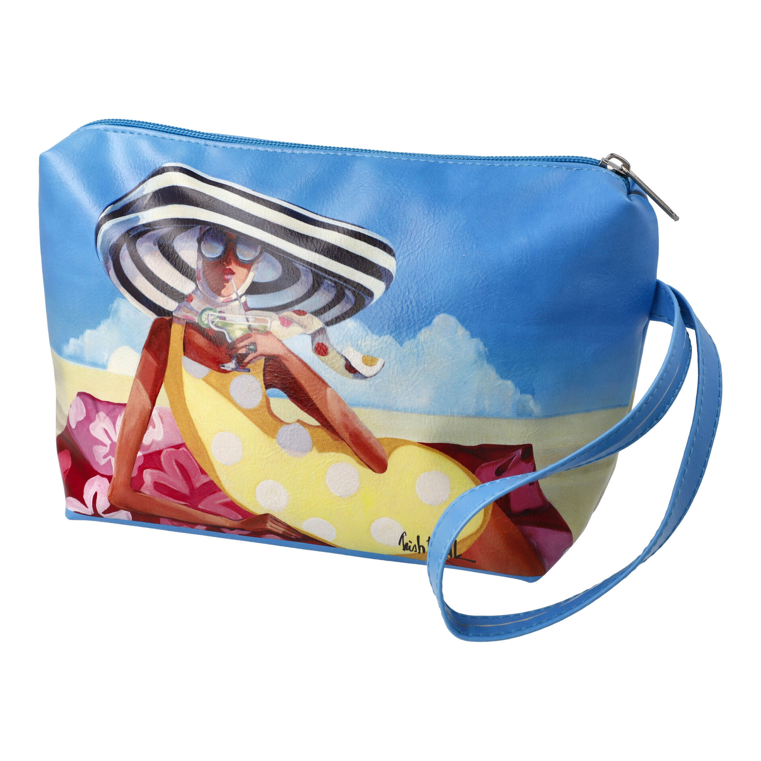 KOSMETIKTASCHE Trish Biddle - Margarita Girl, Kunstleder, Bunt - Multicolor, Keramik (7/13/18cm) - Goebel