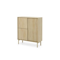 KOMMODE Aviro Eiche Cremona, dreitürige Kommode - Hellbraun/Eichefarben, Holzwerkstoff (104/122/40cm) - Bettso
