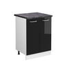 KÜCHENUNTERSCHRANK R-Line Schwarz Hochglanz 60 cm, AP Anthrazit - Schwarz Hochglanz/Schwarz, Holzwerkstoff (60/81.6/60cm) - Vicco