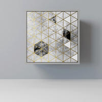 SIDEBOARD ASHEN ARIA, Grau, 57,5x42x57,5 cm, Ohne Füße - Multicolor/Grau, Holzwerkstoff (57.5/57.5/42cm) - SpaceRebels
