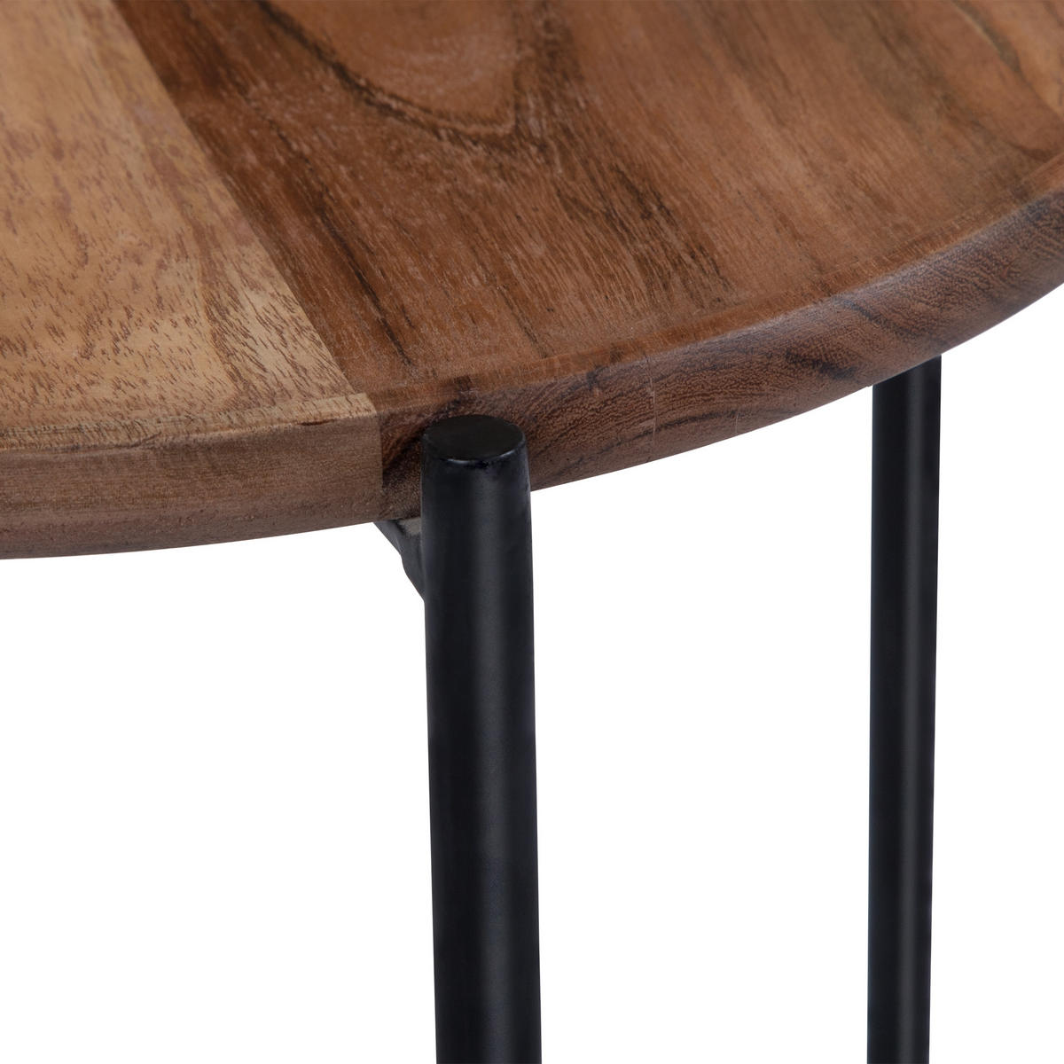 BEISTELLTISCH 2er Set Ø40x55 cm/Ø35x50 cm Natur-Schwarz aus Mangoholz - Naturfarben, Holz (55/40/55cm) - WOMO-DESIGN