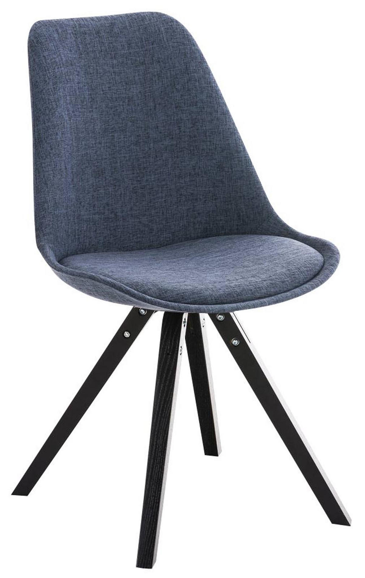 STUHL Stoff blau - Blau/Schwarz, Holz/Textil (47/84/59cm) - CLP