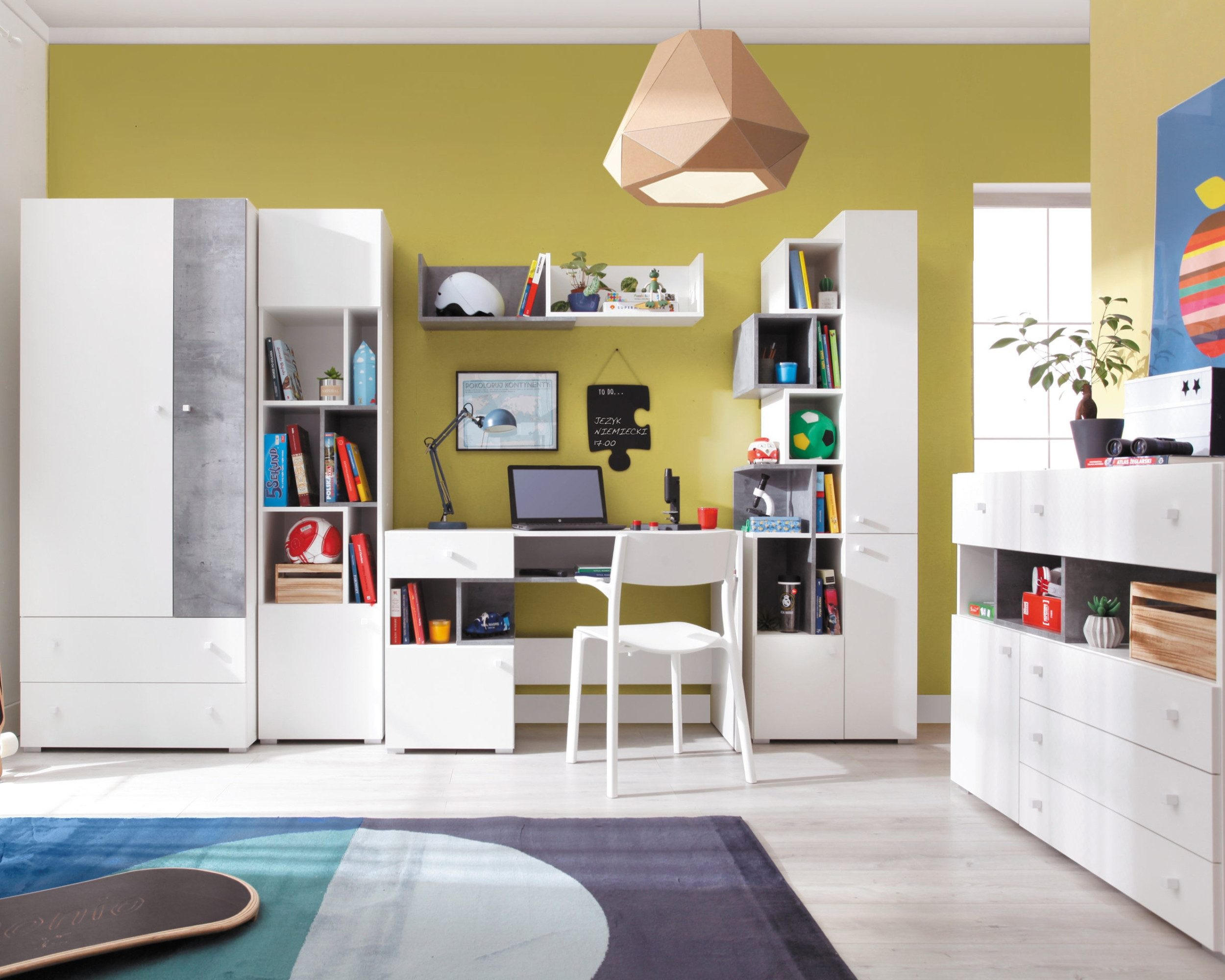 Thumbnail - Deine Möbel 24 Kinder-Wandregal, Weiß, Grau, Holzwerkstoff, 110x25x25 cm, Kinder- & Jugendzimmer, Kindermöbel, Kinderreg...