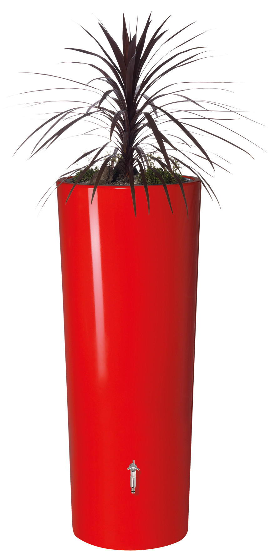 2IN1 Regentonne 350 L, tomato - Rot, Kunststoff (62/150/62cm) - GARANTIA