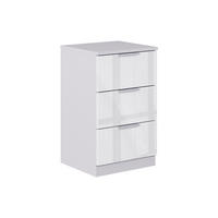 NACHTTISCH Fino Weiß Hochglanz 37.6 x 61.8 cm mit 3 Schubladen - Weiß Hochglanz, Holzwerkstoff (37.6/61.8/35cm) - Vicco