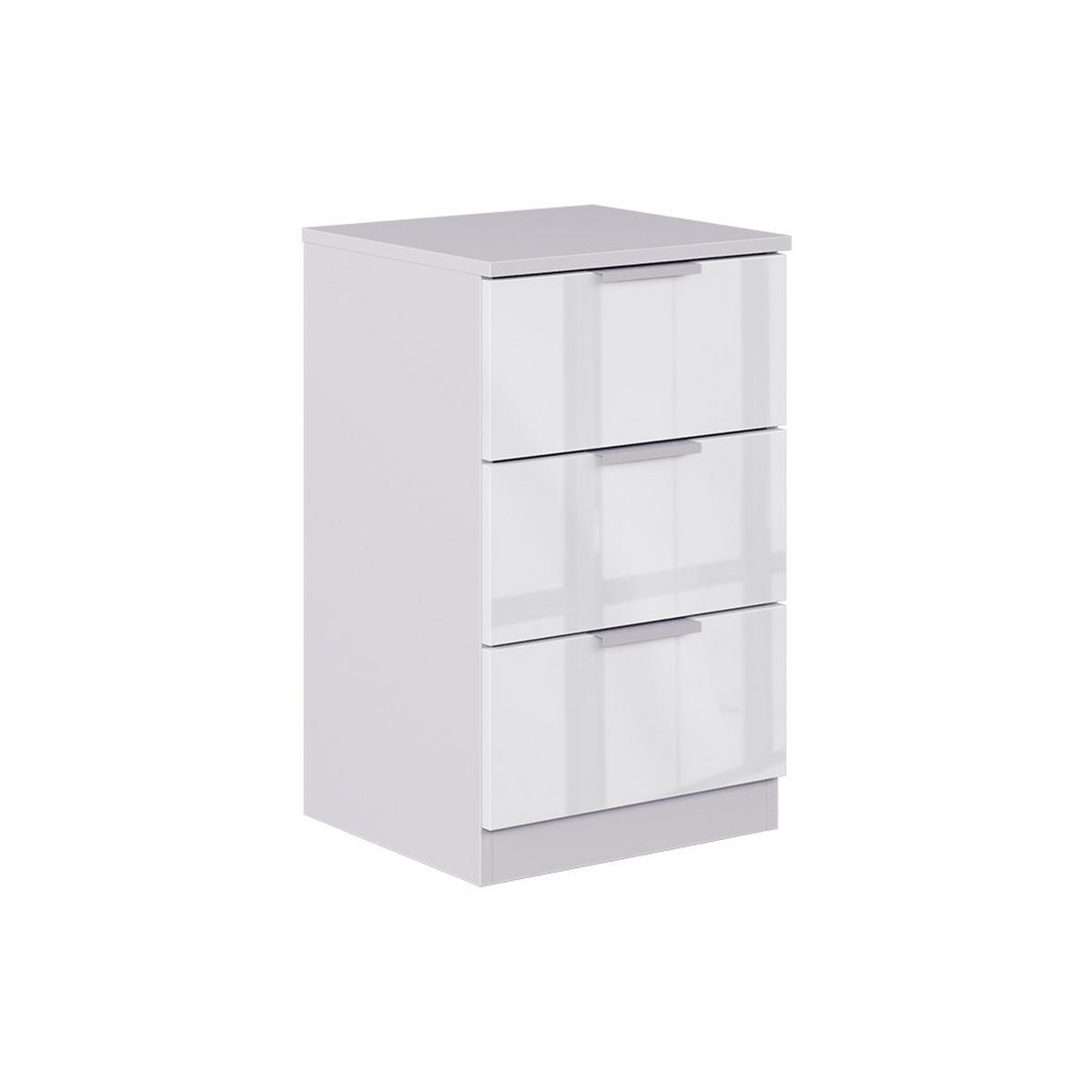 NACHTTISCH Fino Weiß Hochglanz 37.6 x 61.8 cm mit 3 Schubladen - Weiß Hochglanz, Holzwerkstoff (37.6/61.8/35cm) - Vicco