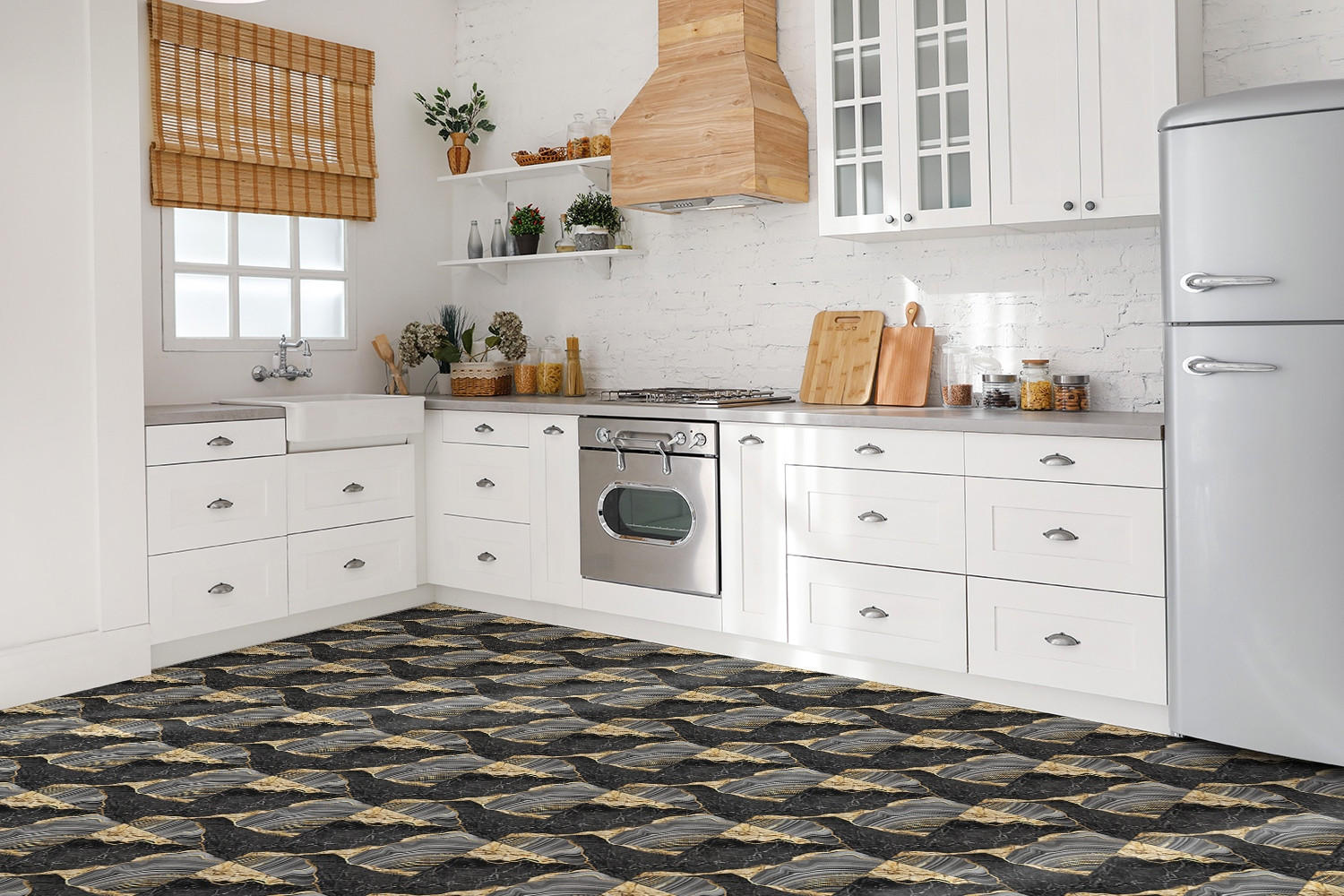 FLIESENAUFKLEBER 9 Stück 30x30 cm selbstklebend Marmormosaik - Multicolor, Textil (30/1.6/30cm) - TULUP