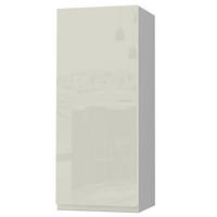 HÄNGESCHRANK Florence W4/40 Grau / RAL 1013 perlweiß HG 40 / 32,5 / 96cm - Türanschlag links - Weiß Hochglanz/Grau, Holz/Holzwerkstoff (40/96/32.5cm) - Feldmann-Wohnen